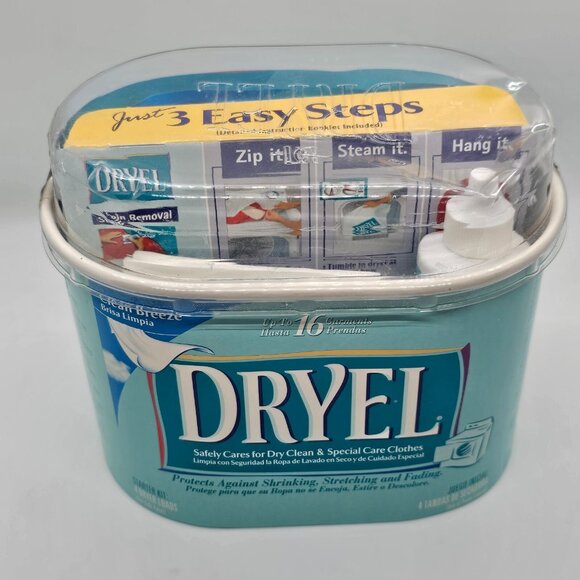 DRYEL At Home Dry Cleaner Starter Kit 4 Dryer Loads Up To 16 Garments NOS Vtg - Picture 2 of 5